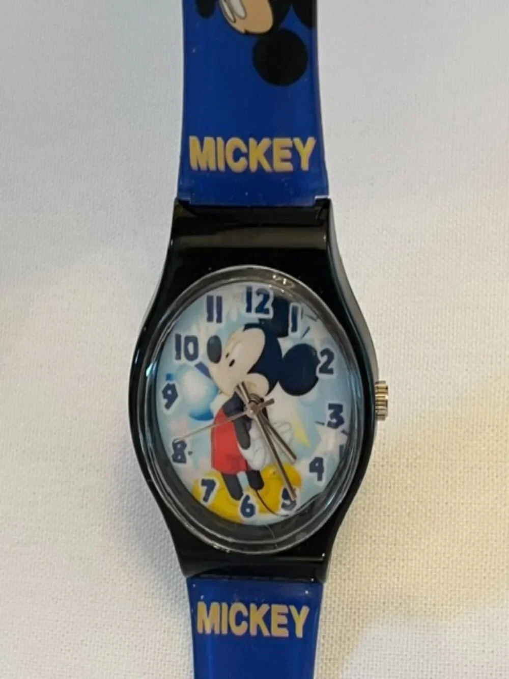 MICKEY MOUSE | Vintage Watch Blue Silicone Band-NEW Battery-EUC